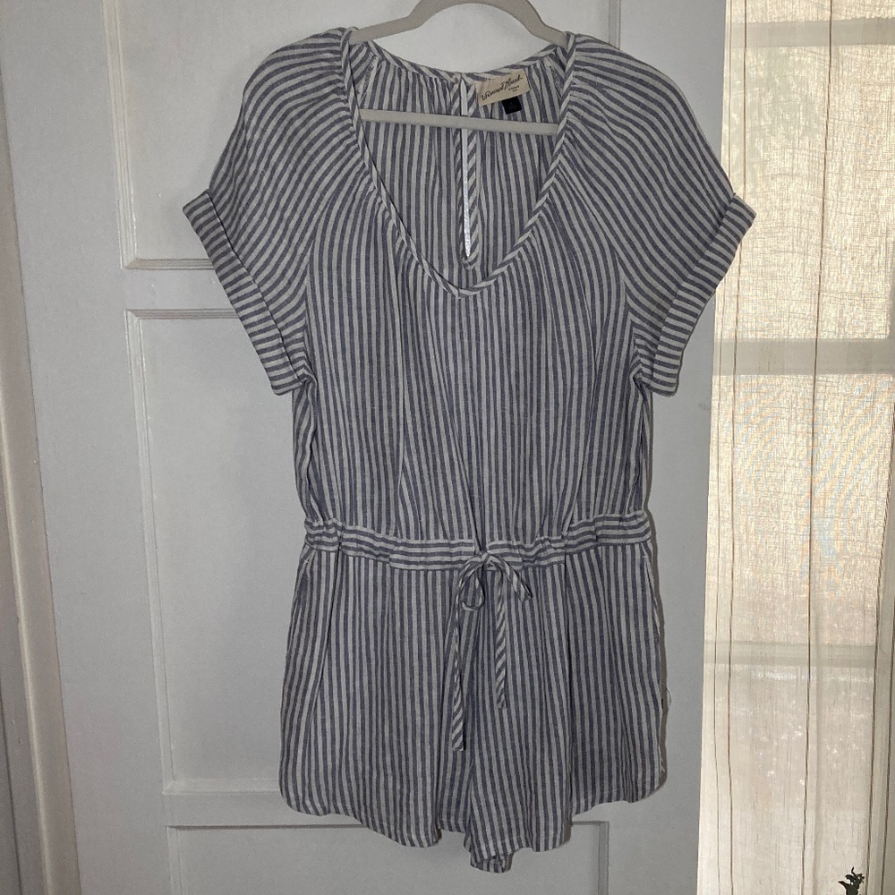 Universal Thread Striped Linen Romper